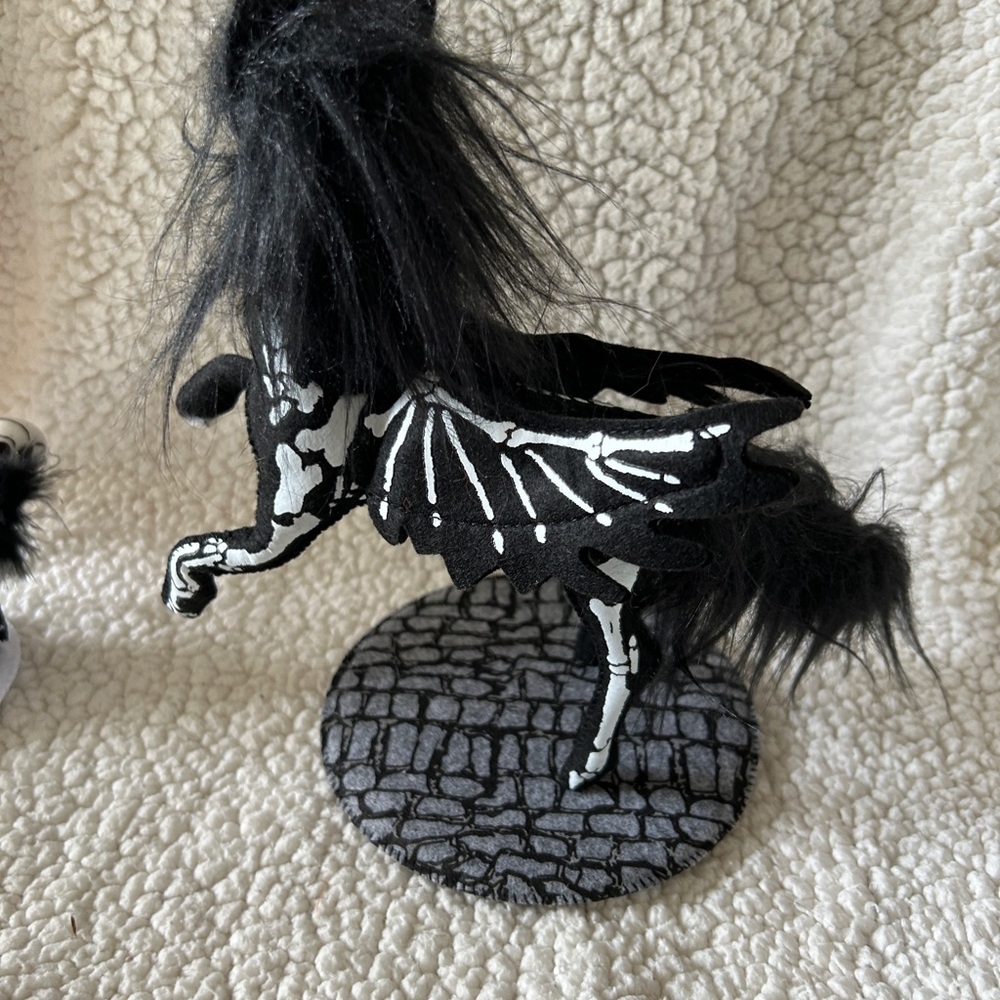 Annalee Black & White Skeleton Horse Figurine & Mice Senoritas - Picture 5 of 9
